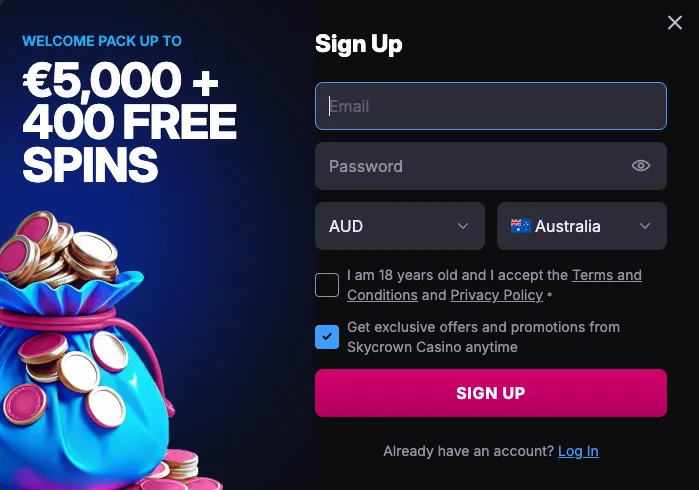 SkyCrown Registration