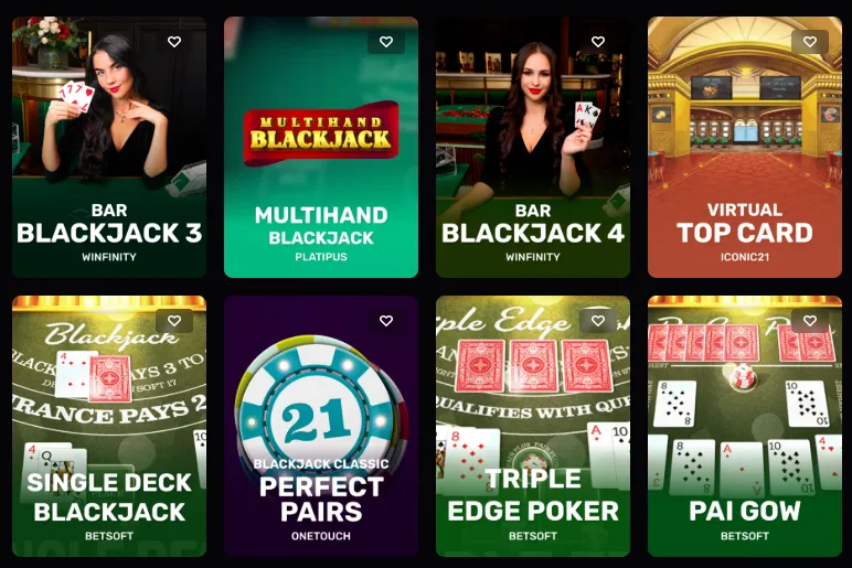 SkyCrown Table Games List