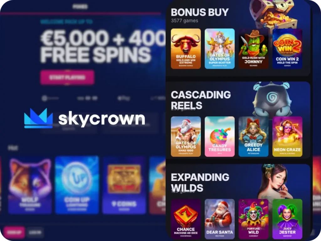 sky crown casino online slots collection